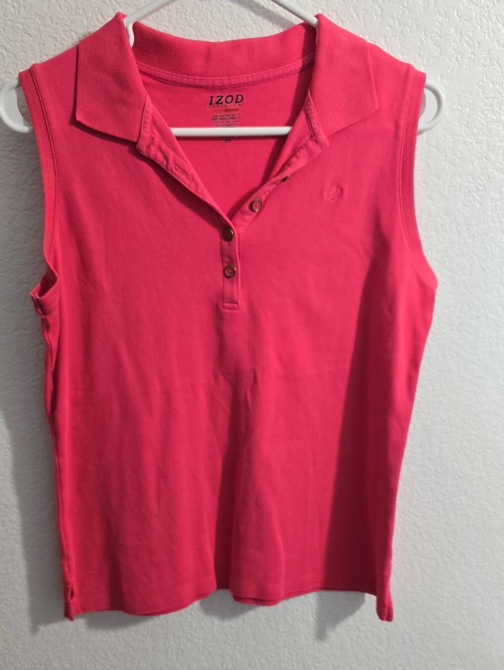 Dark pink Izod sleeveless polo tank